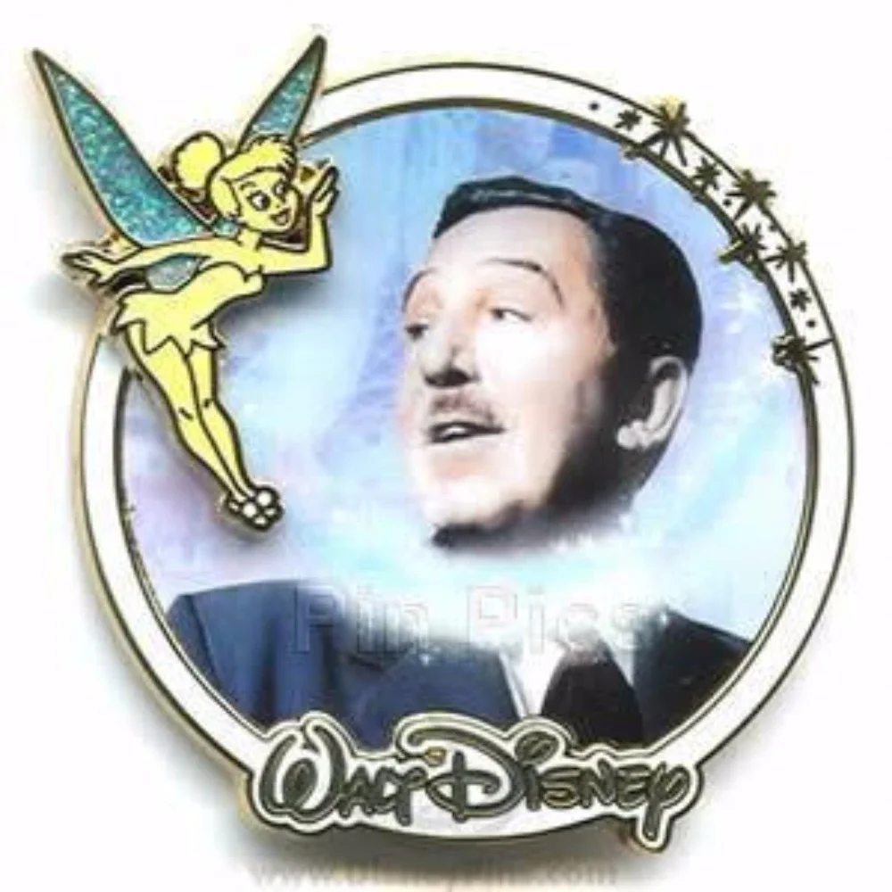 Vintage Disney Pin Tinker Bell sprinkling Pixie Dust on Walt 47163